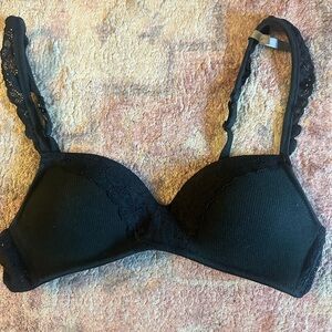 Aerie lace top padded bra 34A black new never worn